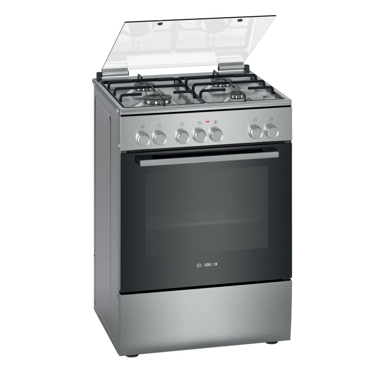 MCSA02444282_136_FS_HXA150D50M_Bosch_B591_Inox_def بوش موقد غاز متعدد الاستخدامات ، موقد غاز قائم بذاته 60 سم ،ستيل - HXA150D59M - الصورة 1