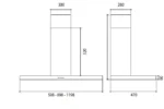 ⁦كيتشن لاين شفاط جداري شكل تي 60 سم 800 م³/س تحكم أزرار – VENERA-60-800⁩ - الصورة ⁦3⁩
