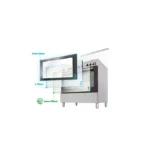 ⁦سيمفر - فرن 5 شعلات غاز، مقاس 60×90 سم ، أمان كامل - شبك عريض مطفي - شواية ، 3 طبقات زجاج ، إشعال ذاتي ، تايمر ، مروحة تبريد ، لمبة عيون ، استيل ، تركي - F9502SGWHM-SMF03⁩ - الصورة ⁦5⁩