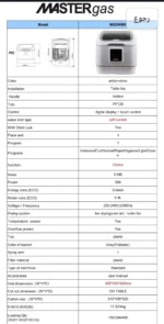 ⁦ماستر جاز غسالة صحون للمنضدة والسطح 4 أماكن 7 برنامج 43 سم  - MGDWM8⁩ - الصورة ⁦5⁩