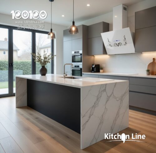 ⁦كيتشن لاين شفاط زجاجي حرف تي 90 سم - KLG-2020 WHIТЕ⁩ - الصورة ⁦8⁩