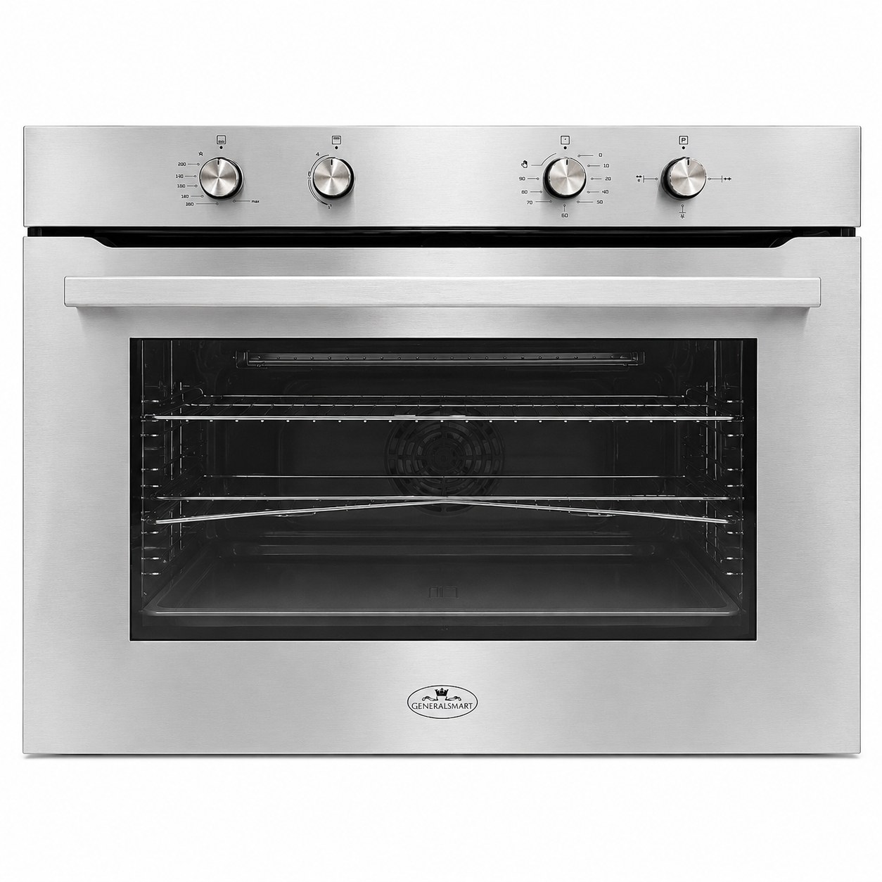 GS9005BGE فرن جنرال سمارت بلتي ان غاز 90 سم استيل كامل شوايتين ومروحتين جنرال سمارت فرن بلتي ان غاز 90 سم استيل كامل شوايتين ومروحتين - GS9005BGE - الصورة 1